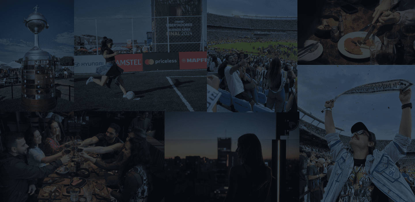 Pessoas em um estádio de futebol.