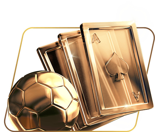 Bola dourada e cartas representando o clube ONE